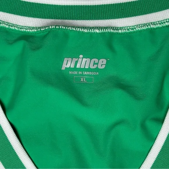 Prince Women's XL V-Neck Sleeveless Tennis‎ Pickleball Tank Top Green White - Picture 3 of 5